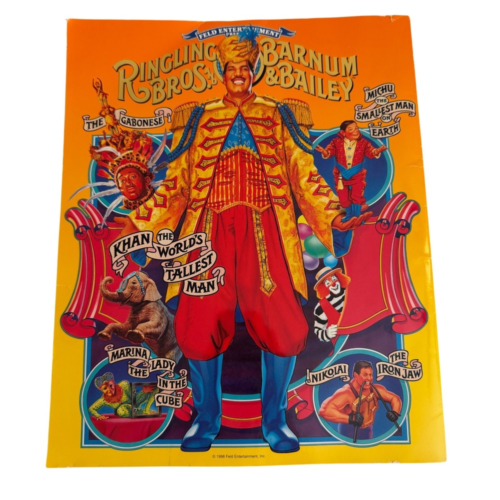 Vintage 1998 Ringling Bros Barnum & Bailey Circus Program Poster Souvenir 90s